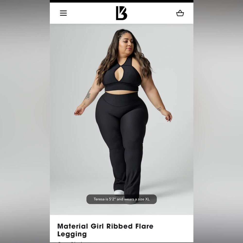 NWOT Buffbunny Material Girl Ribbed Flare Legging - Short Inseam